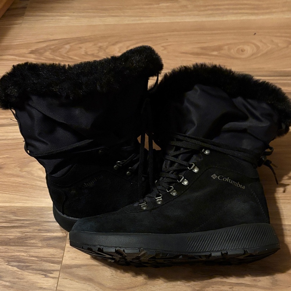 Columbia Black Women's Winter Boots with Fur Trim - Picture 3 of 7
